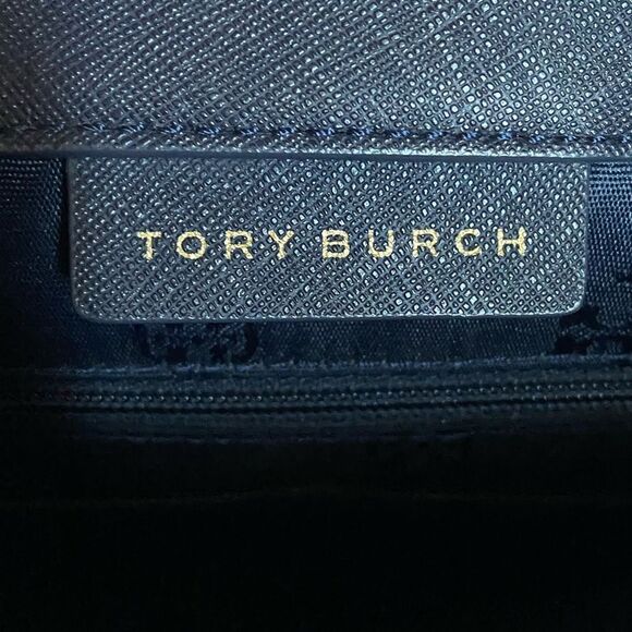 Tory Burch Navy Blue Saffiano Leather Tote Bag - Picture 3 of 10